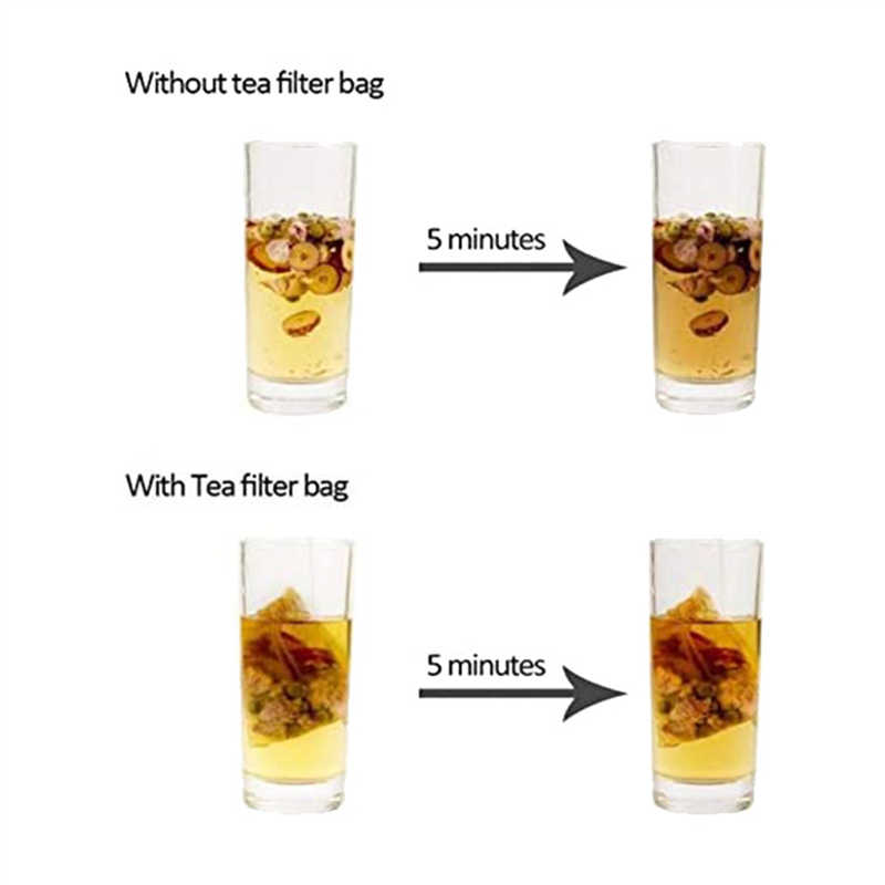 Coffee Tea And Leaf - AT19-6000 パックティーフィルターバッグ、ルーズリーフティー、コーヒー用の巾着付き使い捨て紙ティーバッグ(ナチュラルカラー、2.75X1.97インチ)
