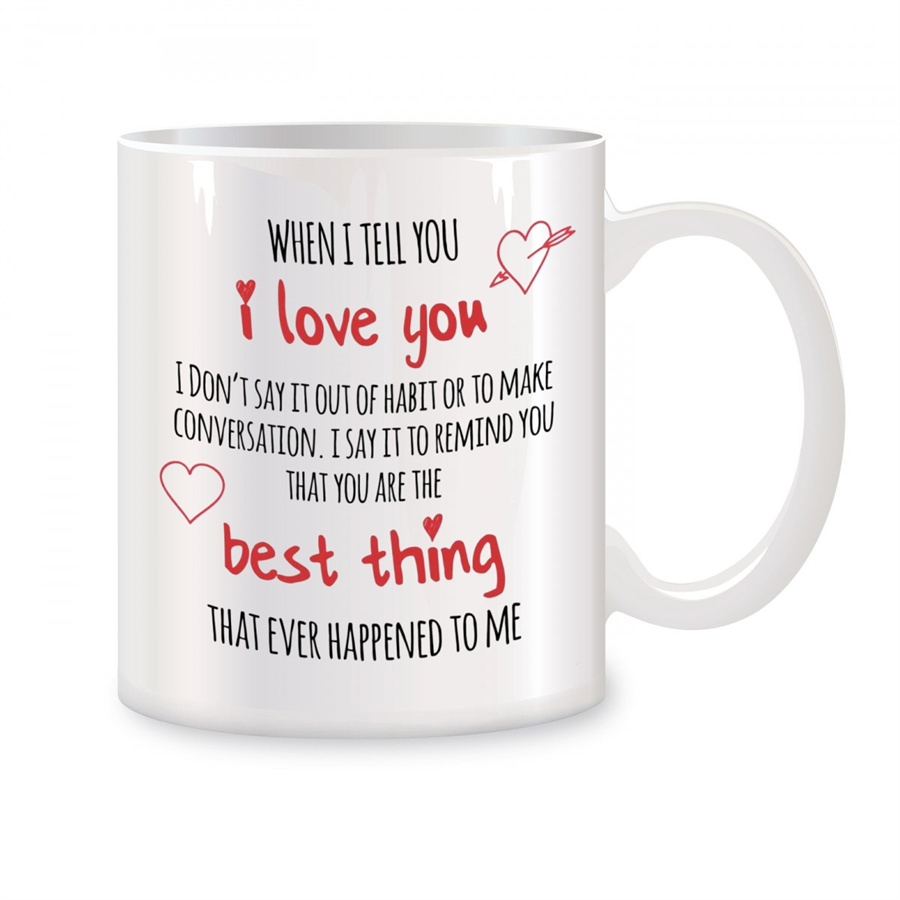 Coffee Tea Love - 愛しています、あなたは最高です。彼氏、彼女への誕生日プレゼントに最適なマグカップ、ノベルティコーヒー、セラミックティーカップ、ホワイト、11オンス。