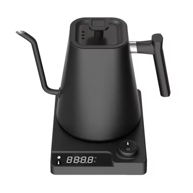 Coffee Tea Uk - 正確な温度制御機能を備えたグースネック電気ケトル、コーヒーや紅茶に最適、ステンレススチールデザイン、英国プラグ-AA26