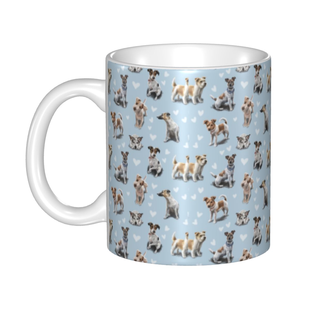 Coffee Tea Love - カスタマイズされたジャックラッセルテリアの子犬愛マグカップ DIY ペット犬セラミックティーミルクコーヒーカップ