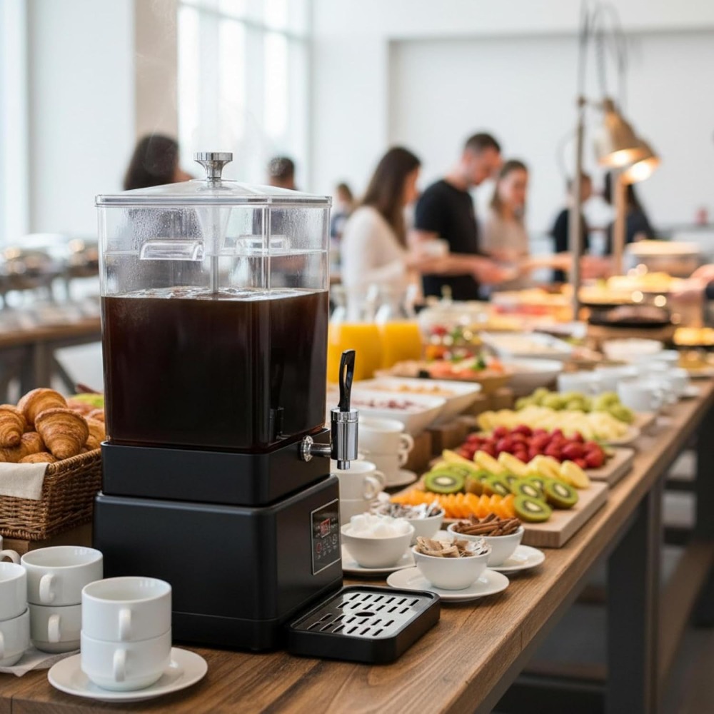 Coffee Tea Urn - 業務用コーヒーメーカー 10L ホットチョコレートマシン 電気式パーコレーターポット 透明な温水ポット ケータリング用