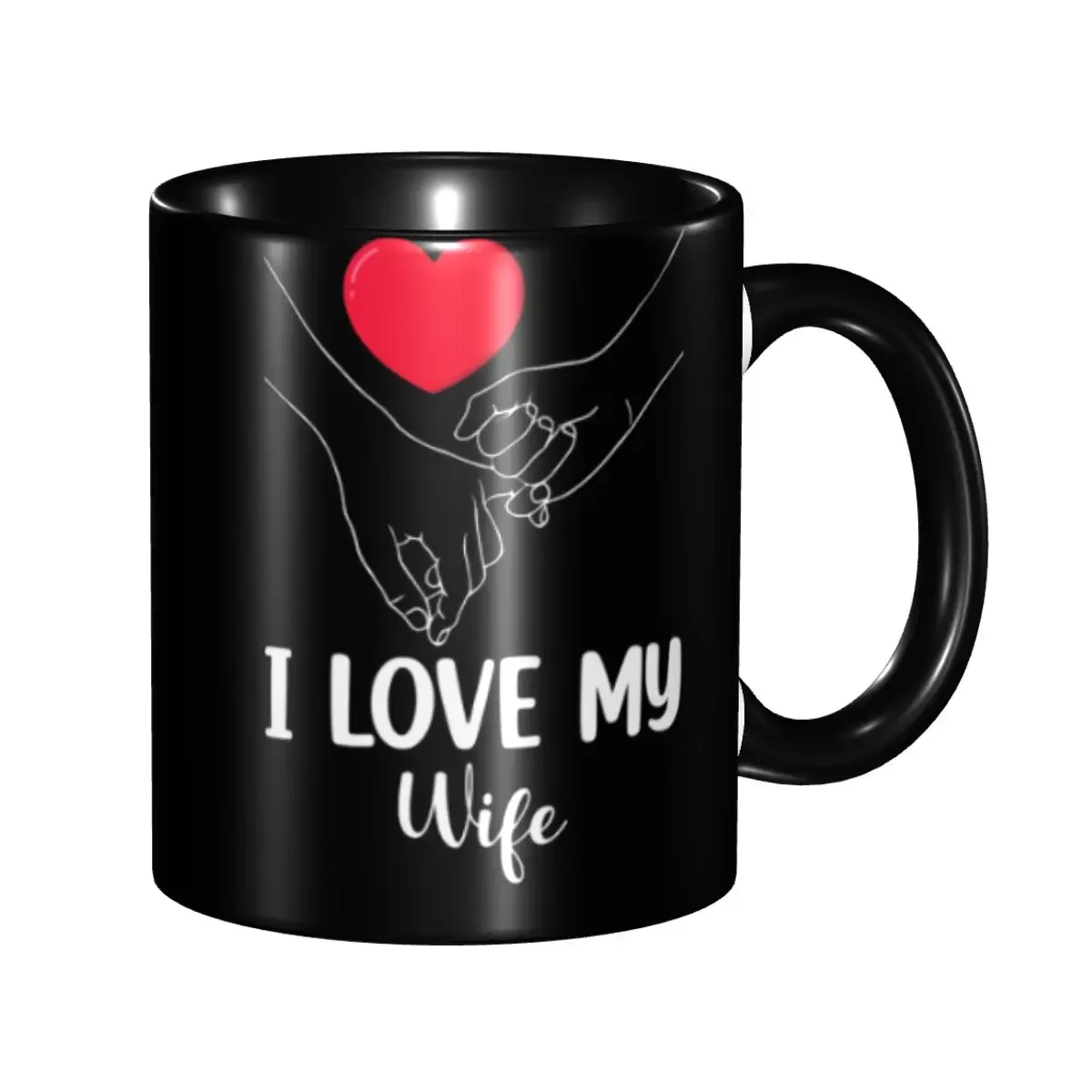 Coffee Tea Love - パーソナライズされた「I Love My Wife」マグカップ DIY セラミック製ティー・ミルク・コーヒーカップ