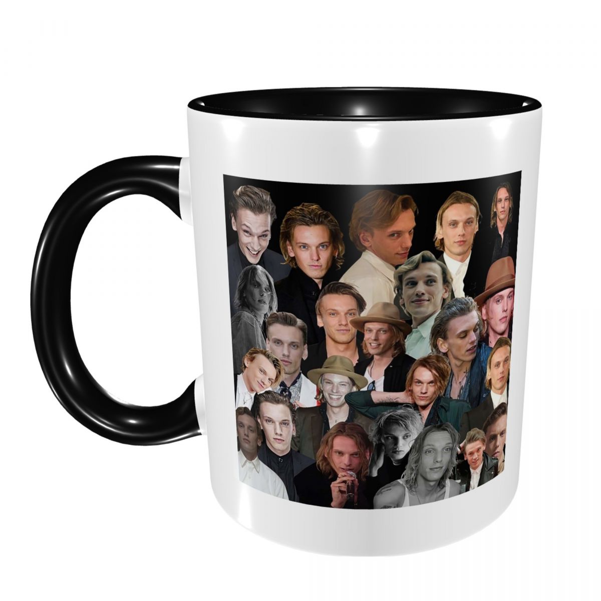 Coffee Tea Photos - ジェイミー・キャンベル・ボウワー写真コラージュマグ面白いセラミックコーヒーカップティーマグミルクカップドリンクウェア友人へのギフト