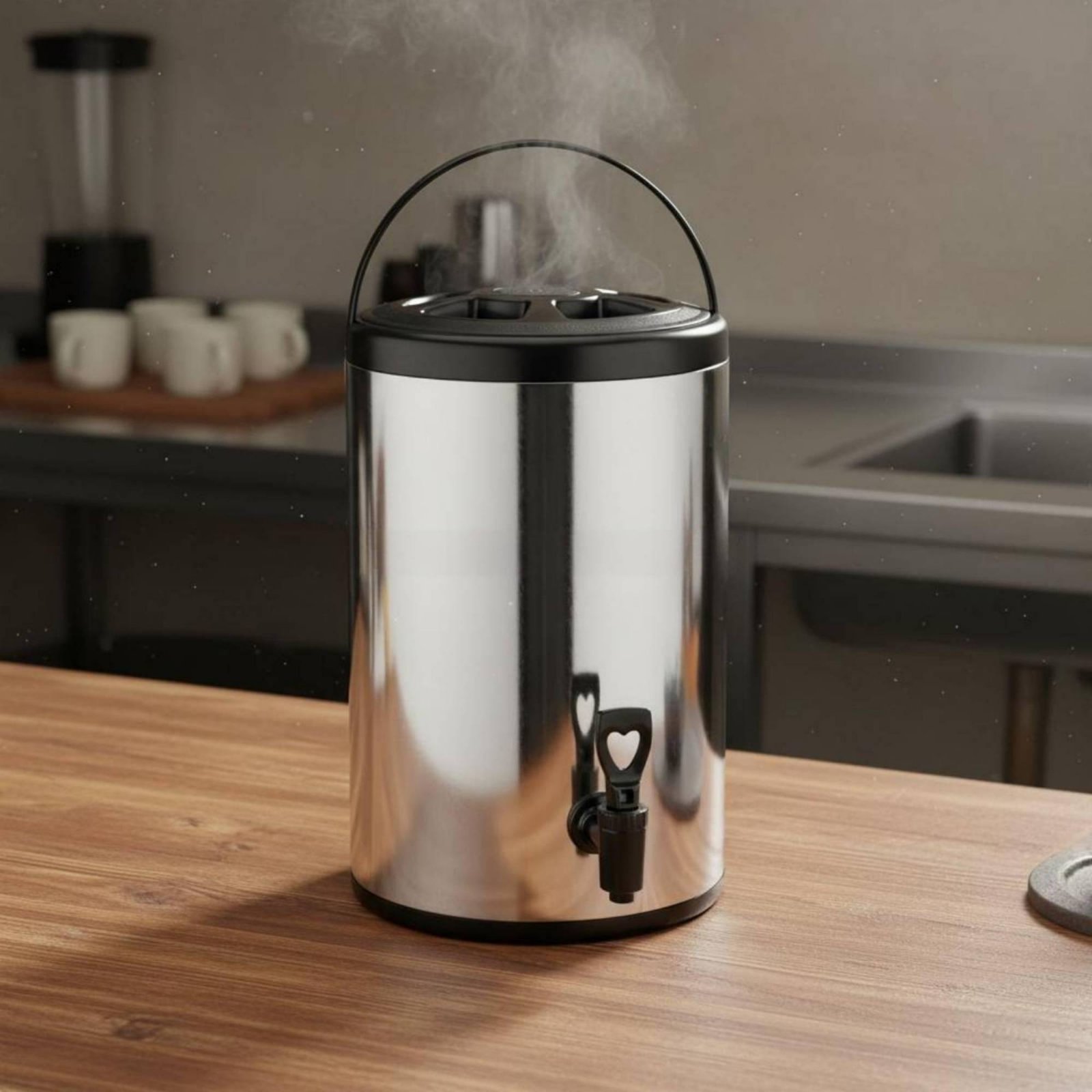 Coffee Tea Urn - 業務用ミルクティーバレル、錆びにくいステンレス製飲料ディスペンサー、保温コーヒーウォーマー、店舗経営者向け、お手入れ簡単
