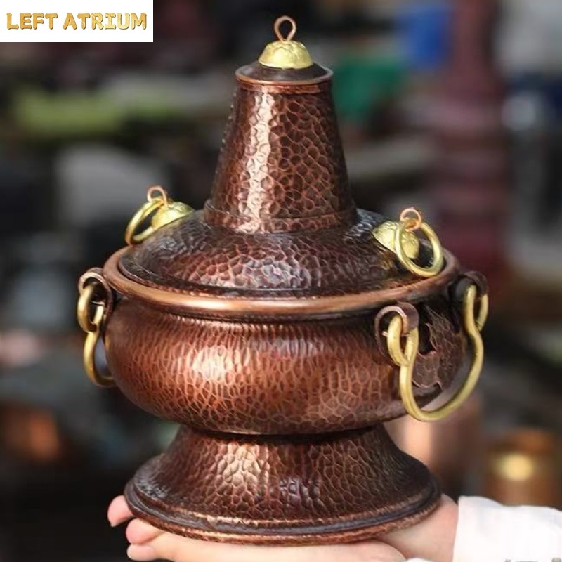 Coffee Tea And Leaf - 多機能純銅製ホットポット手作り花瓶葉っぱコーヒー豆容器香炉茶葉キャニスター収納ボックス
