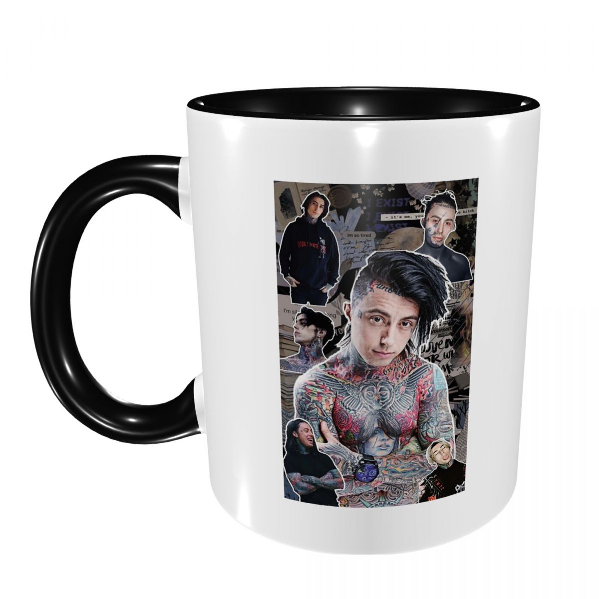 Coffee Tea Photos - ロニー・ラッドケ写真コラージュ高品質マグカップ面白いセラミックコーヒーカップティーマグカップミルクカップドリンクウェアギフト女性男性向け