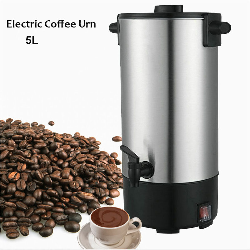 Coffee Tea Urn - 5Lステンレス製高速抽出コーヒーウォーマー 110V/220V電気加熱バケット ティー飲料 ミルクティーディスペンサー