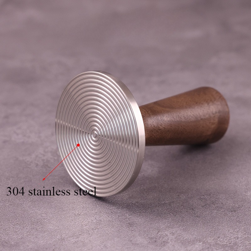 304ステンレス鋼とクルミのカバーヘッドエスプレッソレベラー - Coffee Tamper Leveler のレビューと価格