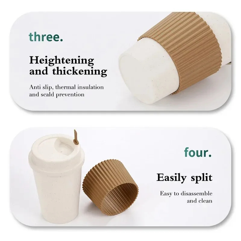 450 ミリリットルコーヒーカップ蓋付き小麦ストロー再利用可 - Coffee Tea Flask のレビューと価格
