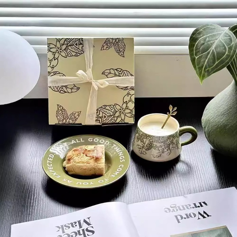 フランスのレトロスタイルのスズランの花セラミックコーヒーカッ - Valley Tea And Coffee のレビューと価格
