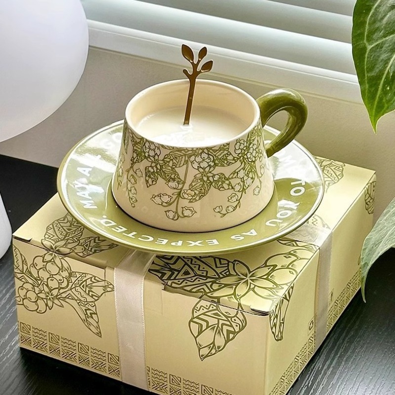 フランスのレトロスタイルのスズランの花セラミックコーヒーカッ - Valley Tea And Coffee のレビューと価格