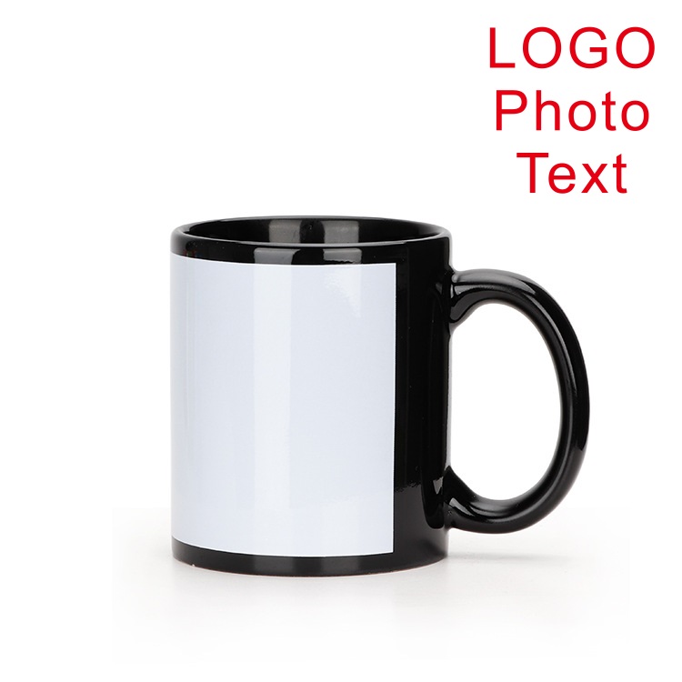 ブラックカップ DIY ロゴセラミック 350 ミリリットル - Coffee Tea Photos のレビューと価格