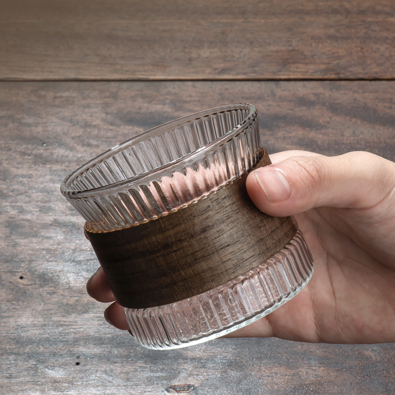 Gianxi ガラスコーヒーマグ和風クルミカップスリーブ透明 - Coffee Tea Flask のレビューと価格
