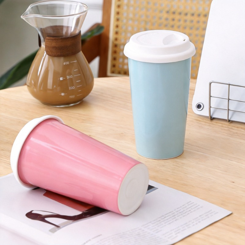 シンプルなセラミックミルクティーカップ 450ML シリコン - Coffee Tea Love のレビューと価格
