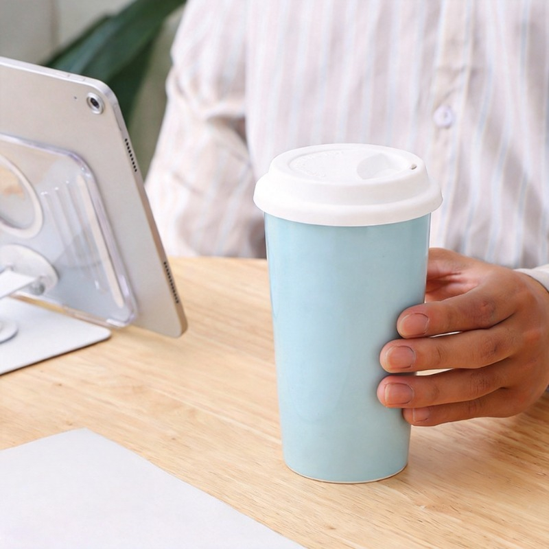 シンプルなセラミックミルクティーカップ 450ML シリコン - Coffee Tea Love のレビューと価格
