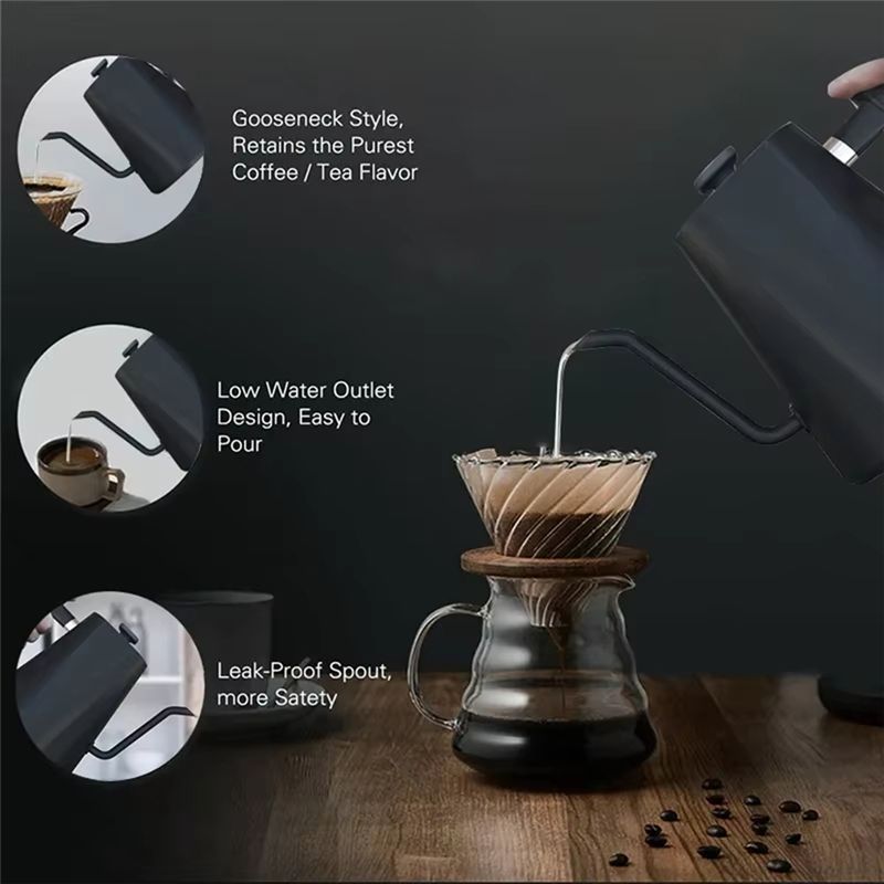 正確な温度制御機能を備えたグースネック電気ケトル、コーヒーや - Coffee Tea Uk のレビューと価格