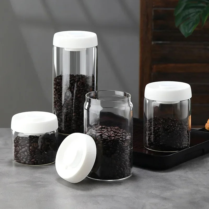 手動真空密閉コーヒージャー 高ホウケイ酸ガラス 防湿茶保存容 - Coffee Tea Flask のレビューと価格