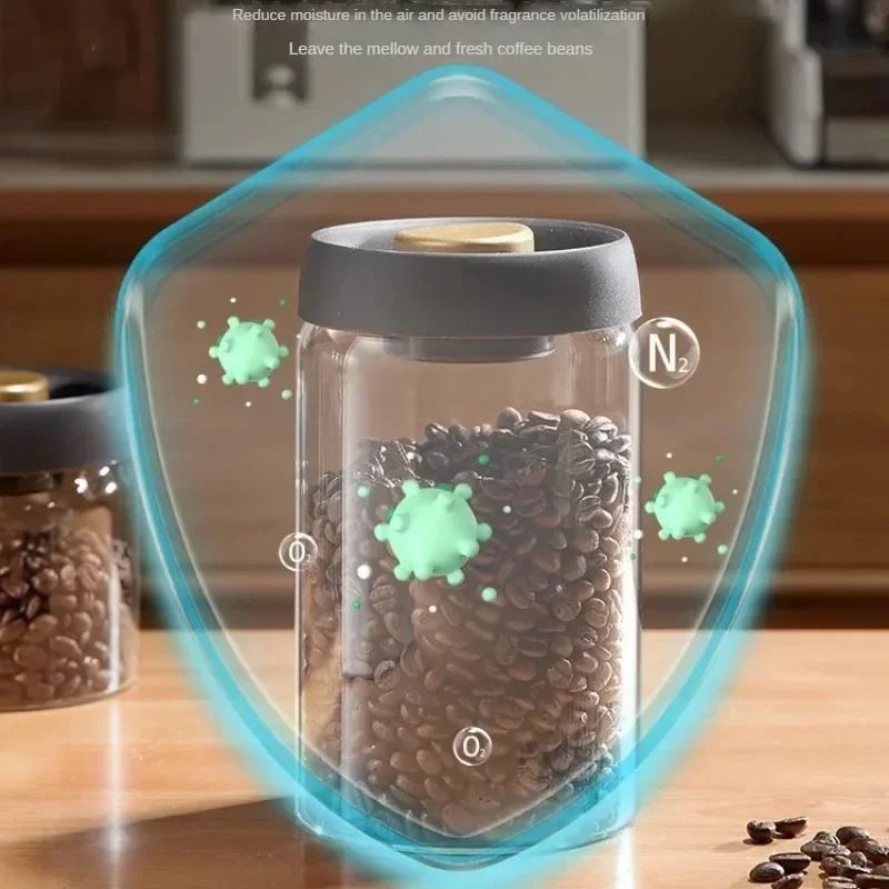 手動真空密閉コーヒージャー 高ホウケイ酸ガラス 防湿茶保存容 - Coffee Tea Flask のレビューと価格