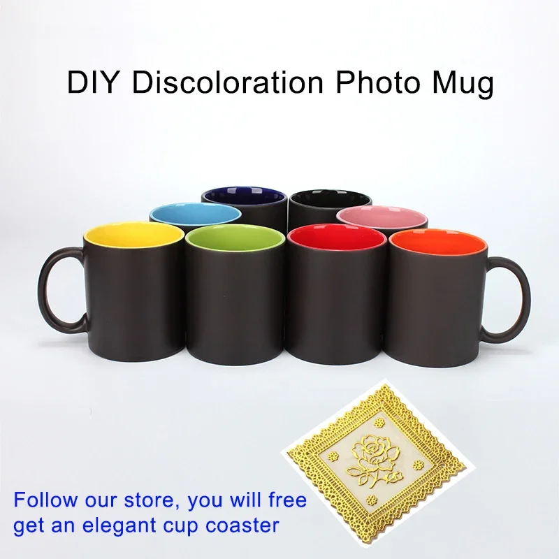Diyフォトブラックマグマジック変色マグカップ、カスタムあな - Coffee Tea Photos のレビューと価格