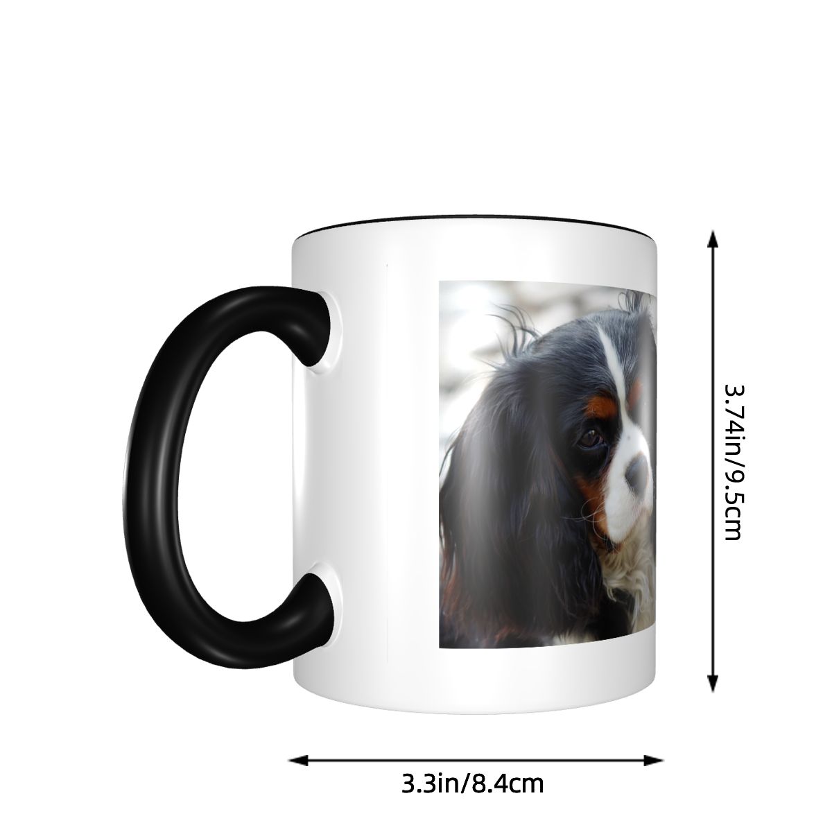トリカラー キャバリア キングチャールズ スパニエル 写真入 - Coffee Tea Photos のレビューと価格