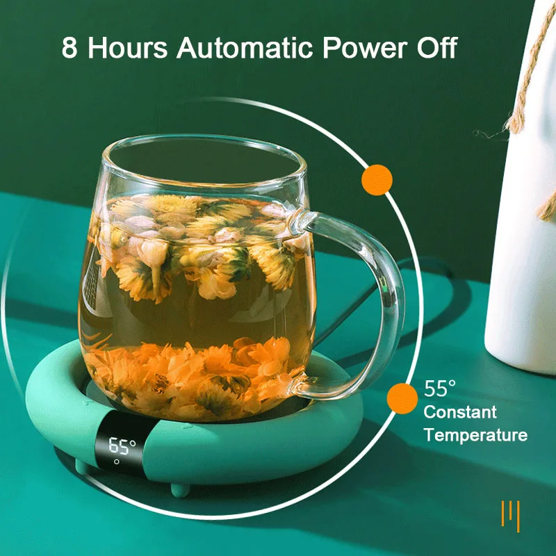 新しいコーヒーマグウォーマー電気加熱コースターホームオフィス - Coffee Tea Flask のレビューと価格