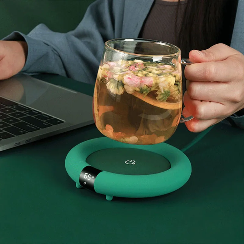新しいコーヒーマグウォーマー電気加熱コースターホームオフィス - Coffee Tea Flask のレビューと価格