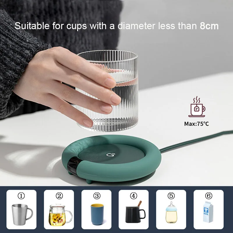 新しいコーヒーマグウォーマー電気加熱コースターホームオフィス - Coffee Tea Flask のレビューと価格