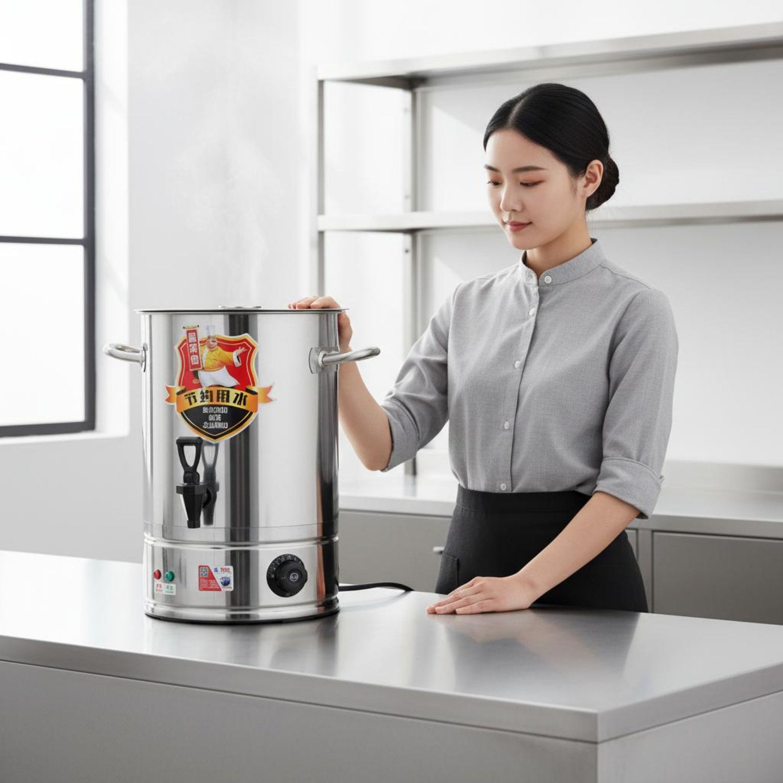 28-68L電気式温水サーバー、温度調節可能、保温バケツ、ス - Coffee Tea Urn のレビューと価格