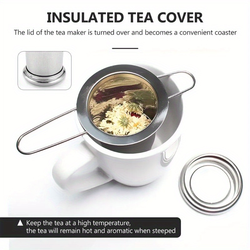 ステンレス製の茶こし、蓋付き、再利用可能なカップストレーナー - Coffee Tea And Leaf のレビューと価格
