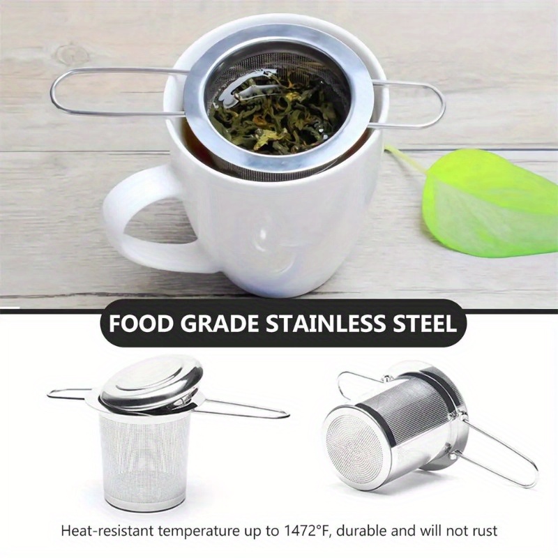 ステンレス製の茶こし、蓋付き、再利用可能なカップストレーナー - Coffee Tea And Leaf のレビューと価格