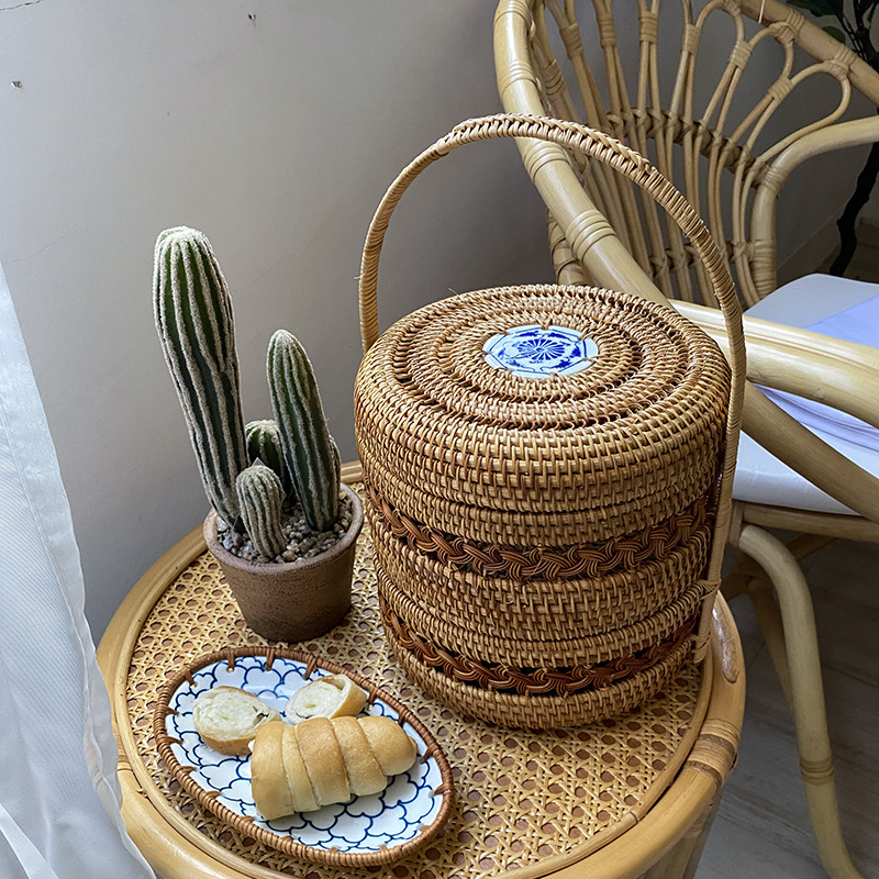 ベトナム産ラタン製二層フードボックス、卓上コーヒーテーブル、 - Coffee Tea Vietnam のレビューと価格