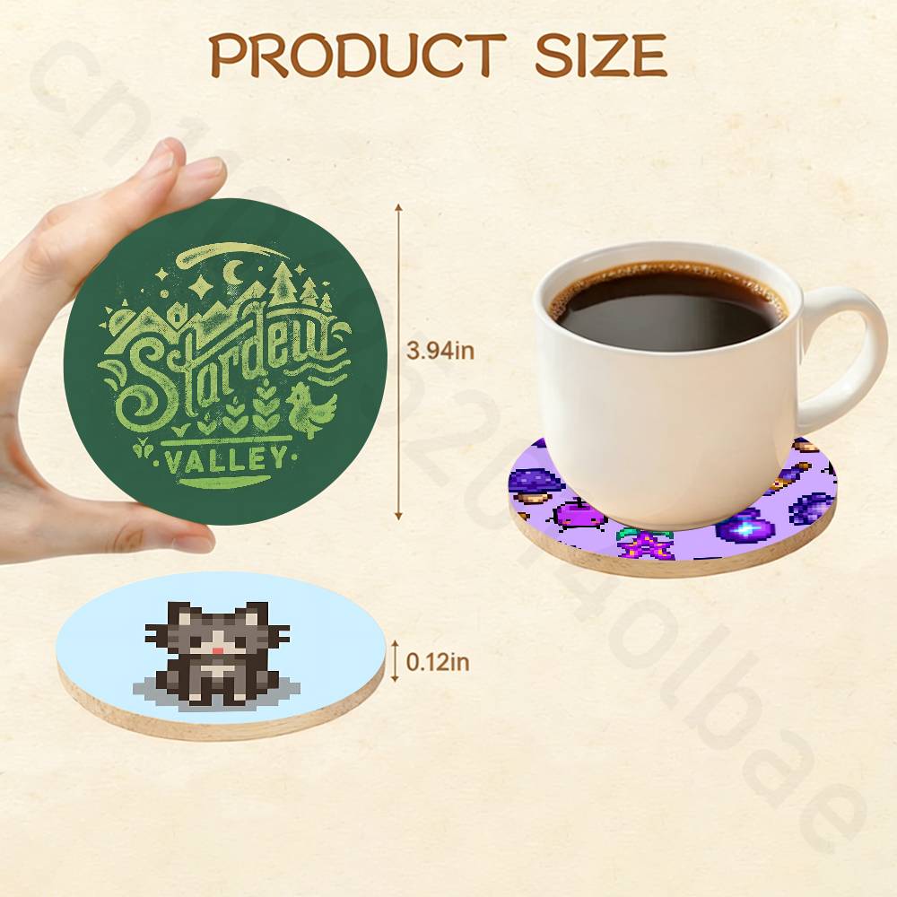 S-Stardew V-Valley 木製カップコースター  - Valley Tea And Coffee のレビューと価格