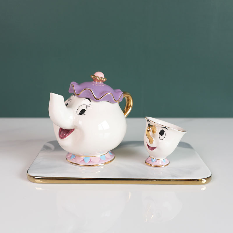 ホットティーポット漫画美女と野獣コーヒーポットマグカップミセ - Coffee Tea Flask のレビューと価格