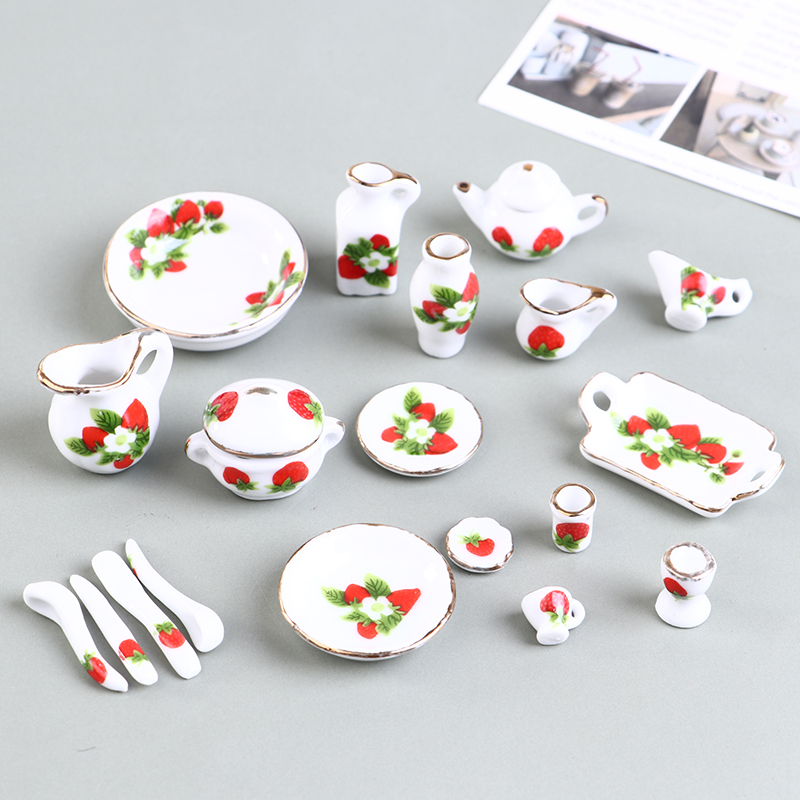 1セット1:12ミニチュアドールハウス花パッテン磁器コーヒー - Coffee Tea House のレビューと価格