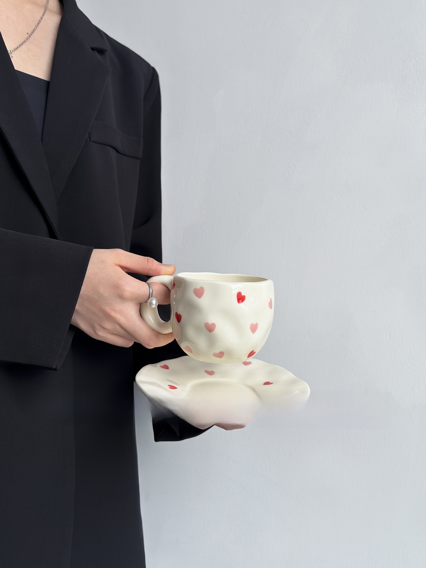 手作りオレンジ色のコーヒーカップとプレートセット、アフタヌー - Coffee Tea Love のレビューと価格