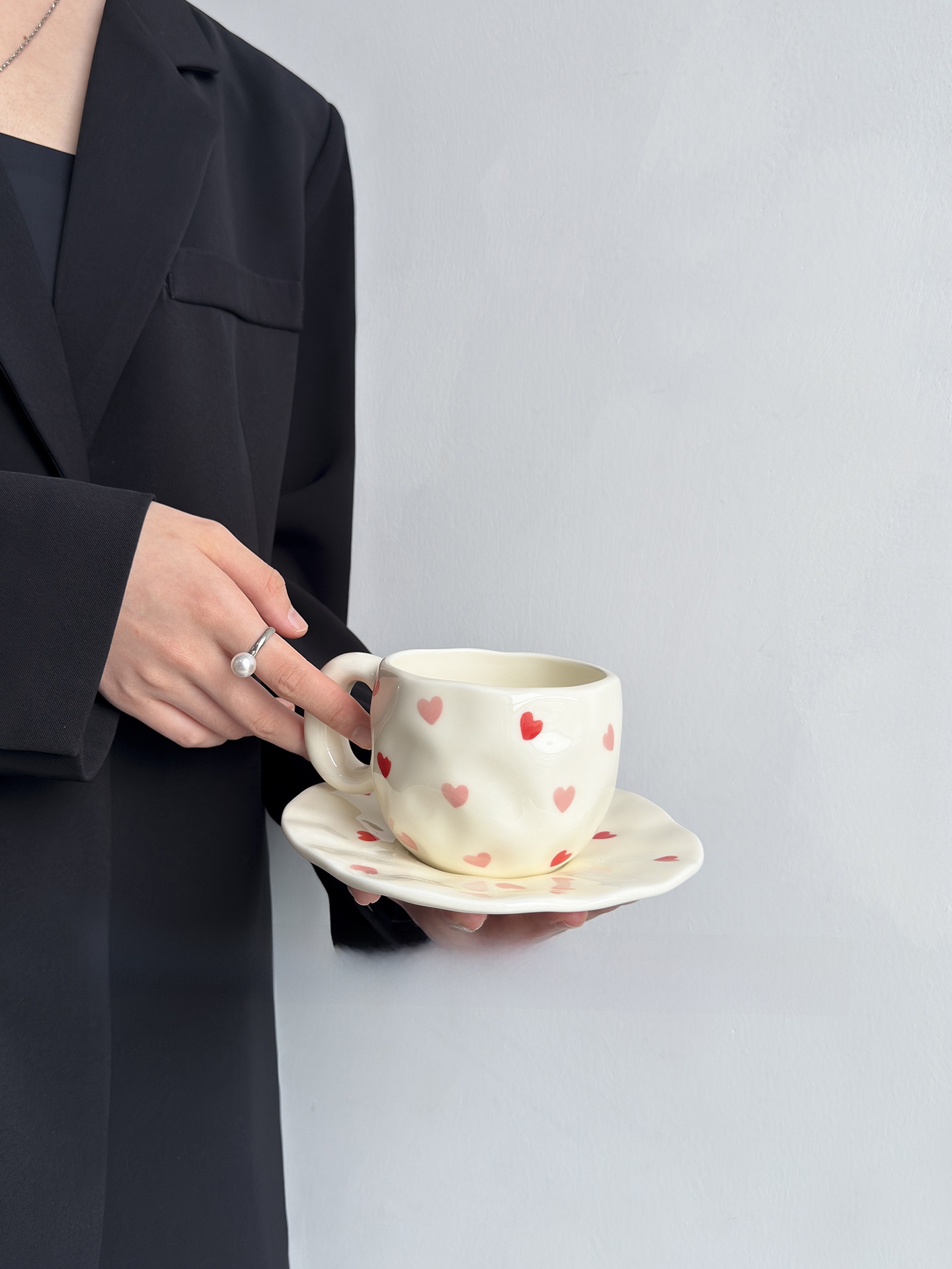 手作りオレンジ色のコーヒーカップとプレートセット、アフタヌー - Coffee Tea Love のレビューと価格