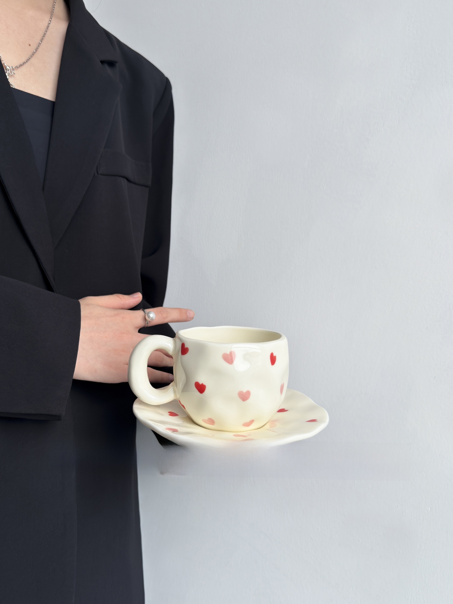 手作りオレンジ色のコーヒーカップとプレートセット、アフタヌー - Coffee Tea Love のレビューと価格