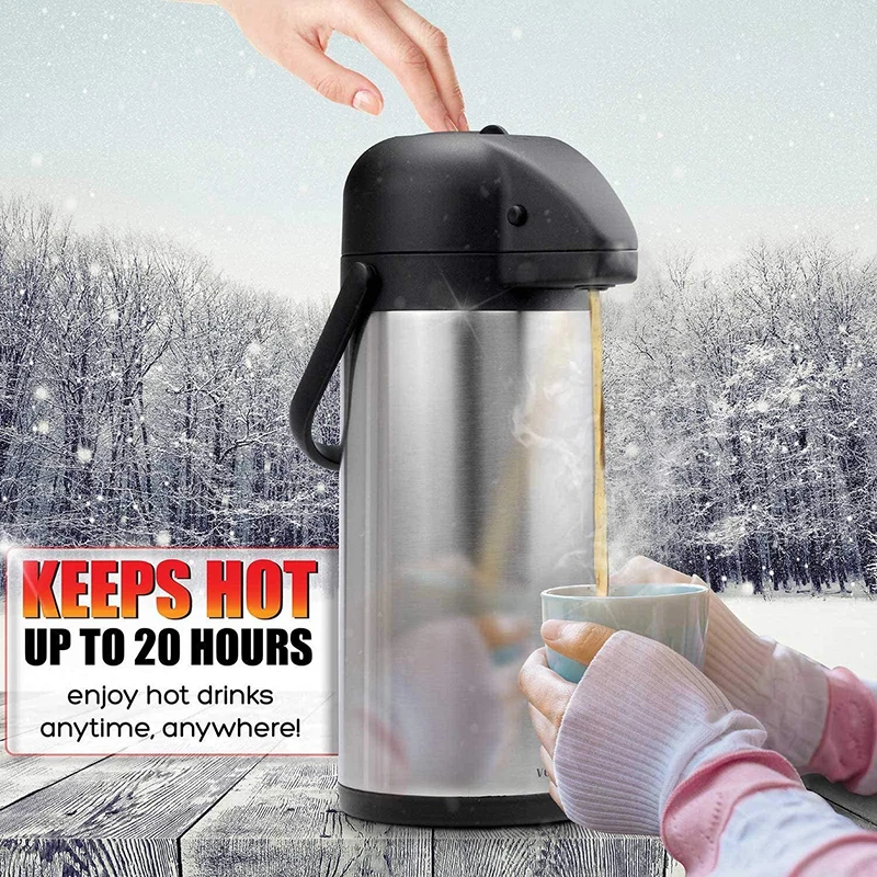 ステンレス製エアポットディスペンサー、3L保温保冷飲料サーバ - Coffee Tea Urn のレビューと価格