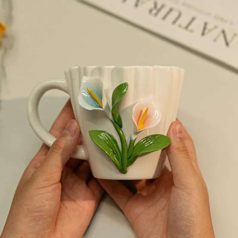 クリエイティブスズランセラミックコーヒーカップ立体レリーフカ - Valley Tea And Coffee のレビューと価格
