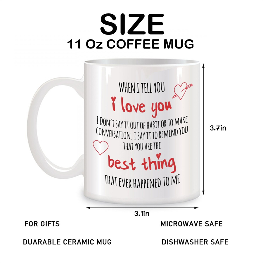 セラミックホワイトティーカップ、あなたが愛しています、ボーイ - Coffee Tea Love のレビューと価格