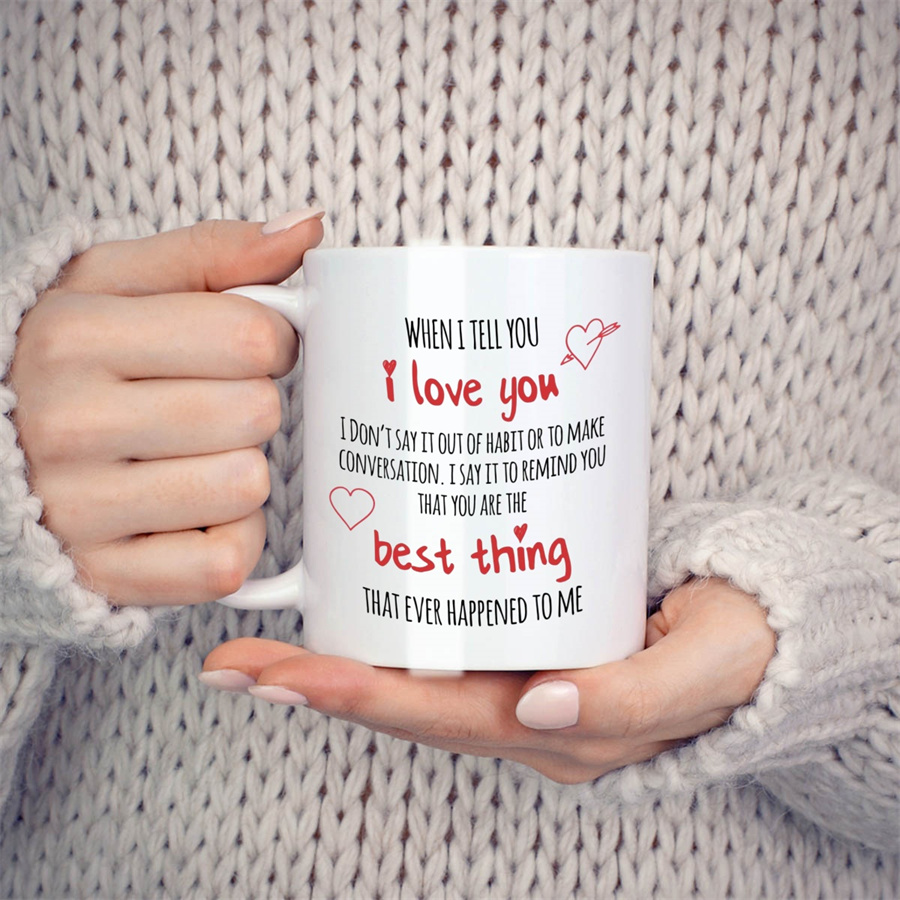 セラミックホワイトティーカップ、あなたが愛しています、ボーイ - Coffee Tea Love のレビューと価格