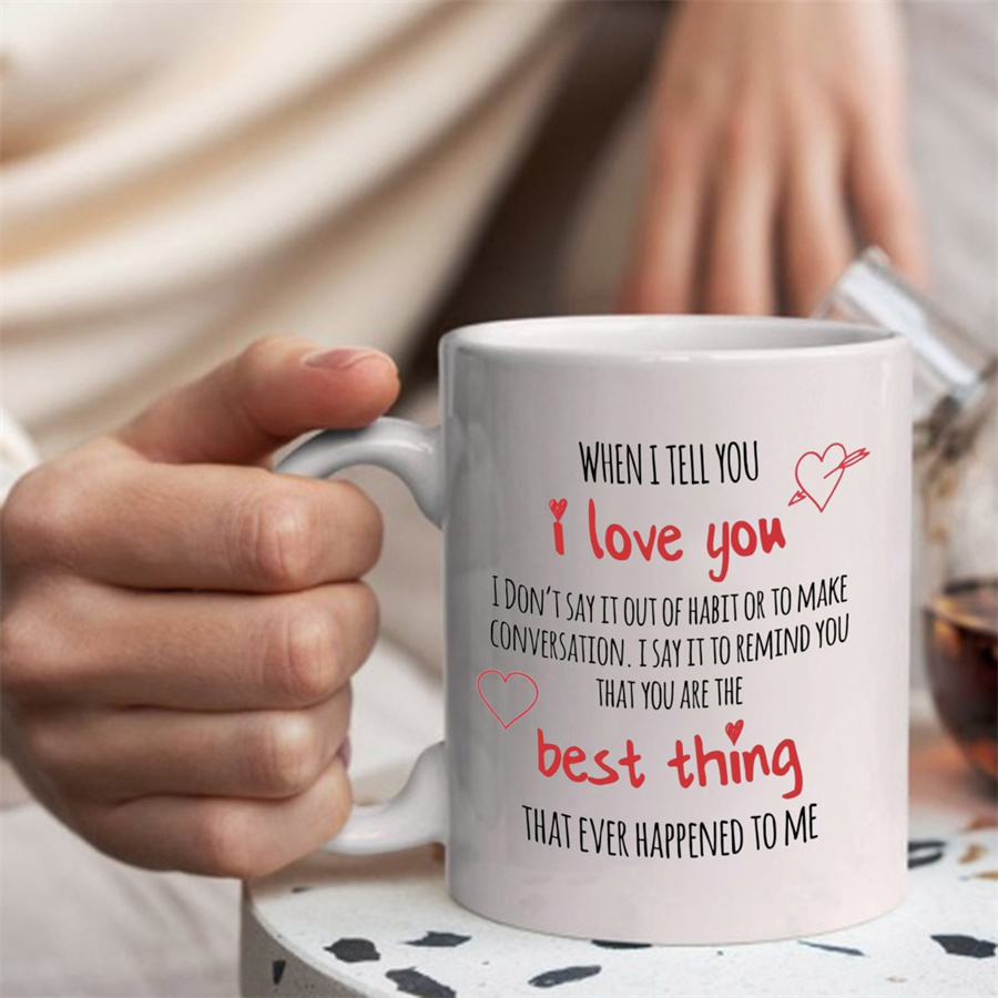 セラミックホワイトティーカップ、あなたが愛しています、ボーイ - Coffee Tea Love のレビューと価格