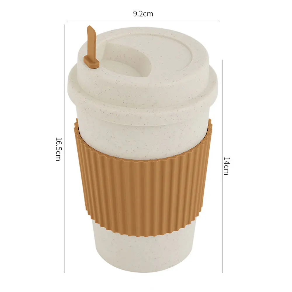 450 ミリリットルコーヒーカップ蓋付き小麦ストロー再利用可 - Coffee Tea Flask のレビューと価格