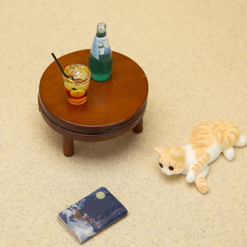 ドールハウスのミニチュア木製ラウンドテーブル,コーヒーテーブ - Coffee Tea House のレビューと価格